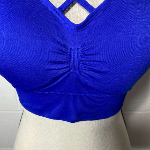 Itzon Strappy Blue Sports Bra LARGE/EXTRA LARGE - Picture 3 of 9